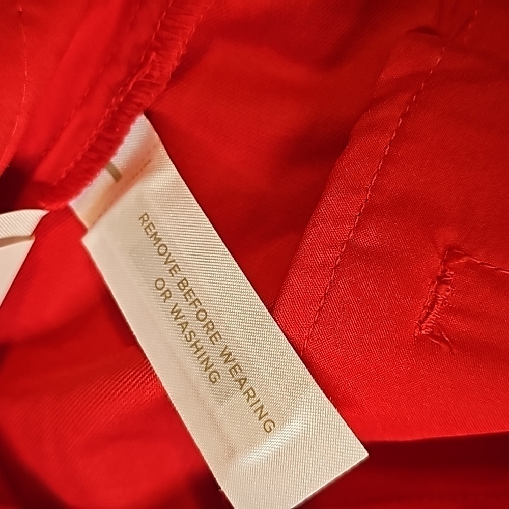 Ann Taylor shorts 8 high rise linen blend Red embroidered flowers NWT - Picture 7 of 13